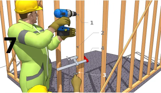 Befestigen Sie die Wandausschnitte aneinander