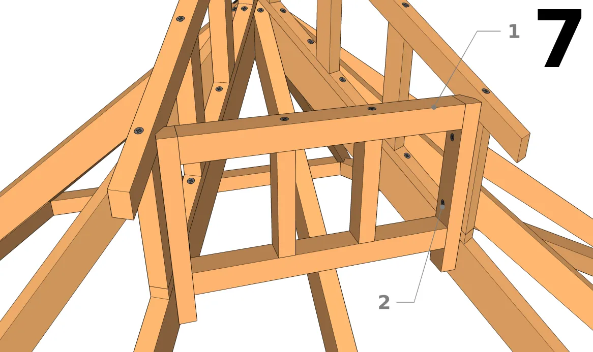 Befestigen Sie die Baugruppe an den Sparrenmodulen