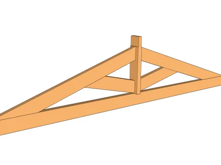 Die Montage eines Dachbinders mit einzigem Querbalken