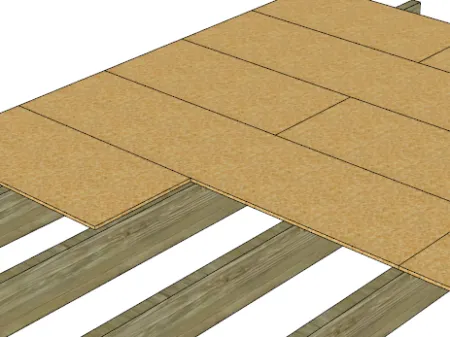 Einbau eines Fußbodens mit Holzplatten
