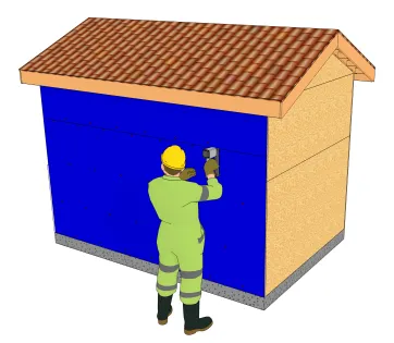  Installieren Sie eine Abdichtungsfolie (Regenschutz)