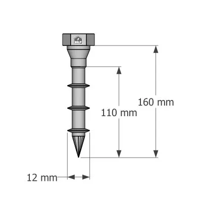 Stahlverbinderschrauben auf Holz, SSH12.0X160 - Réf. 75168