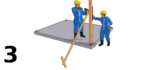 Stabilisierung des Pfostens (1/2)