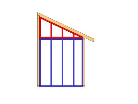Anatomie eines Pultdachstuhls