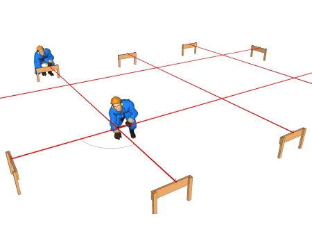 Lokalisierung der Positionen der Pfostenträger