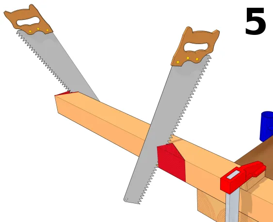 Entfernen Sie die zu entfernenden Teile von den Sparren.