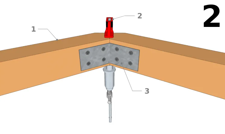 Zusammenbau und Befestigung der Schwelle (Querbalken)