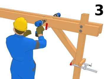 Vorbohren der Bolzenbefestigung des oberen Teils