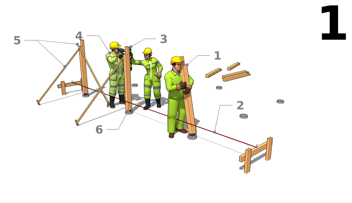 Verlegung der Ständerwerk