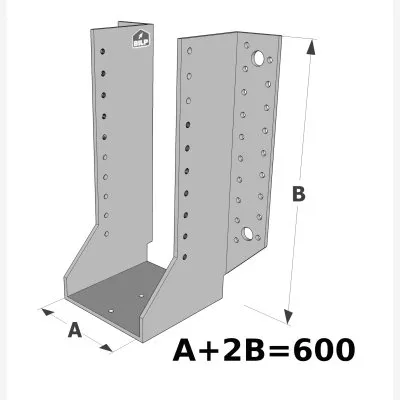 Große Balkenschuhe mit außenliegenden Schenkel, GSE CLASSIC-Sortiment (Dicke 4mm, Tiefe 110mm) - Réf. GSE600/4X