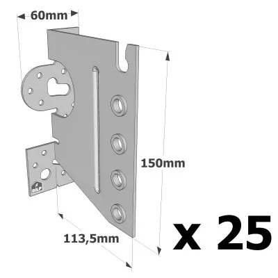 T-Balkenträger für HOLZ und STARRER TRÄGER - Feuerbeständigkeit 1/2 Stunde oder 1 Stunde - Réf. CBH150/2.5_25