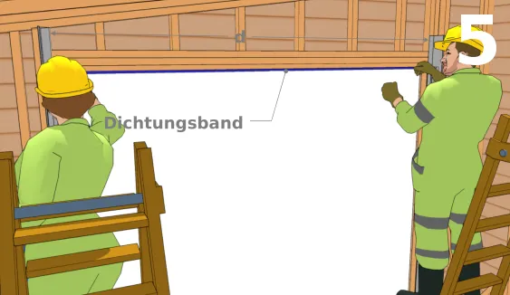 Platzieren Sie die oberen Dichtungbänder