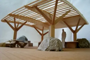 Modell einer gewölbten Pergola
