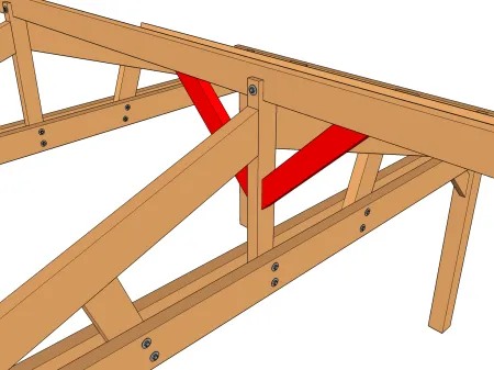 Aussteifung in den Holzdachstühle