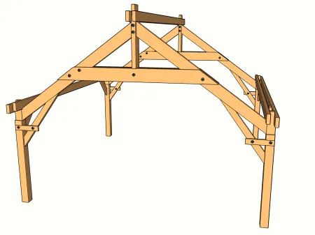 Zusammenbau des Dachbinders mit Kehlbalken