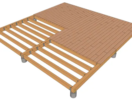 Rechteckige oder quadratische Holzplattform