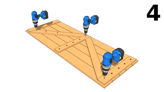 Befestigen Sie sie mit Nägeln oder Schrauben