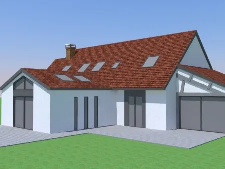 Das Dach mit mehreren Dachschrägen