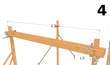 Befestigen Sie die Pfetten vorübergehend mit Schraubzwinge