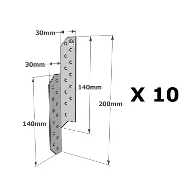 RECHTER Sparrenpfettenanker - 30x200x2mm - Réf. PSG200/30/1.5_10