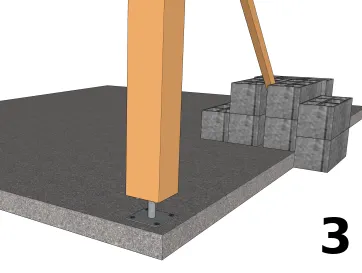 Befestigen Sie den Pfosten am Pfostenträger