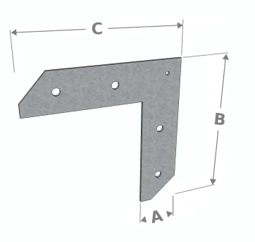L-förmiger Winkleverbinder mit schrägem Rand