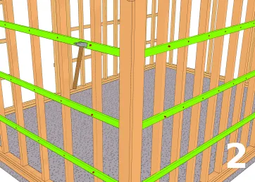 Einbau einer Verkleidung aus horizontalen Leisten