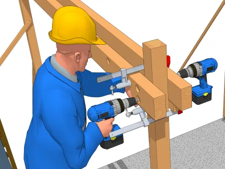 Die Verlegung einer verzangten Pfette auf einem Pfosten