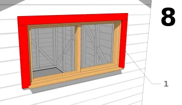 Einbau der Fensterverkleidung