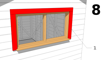 Einbau der Fensterverkleidung