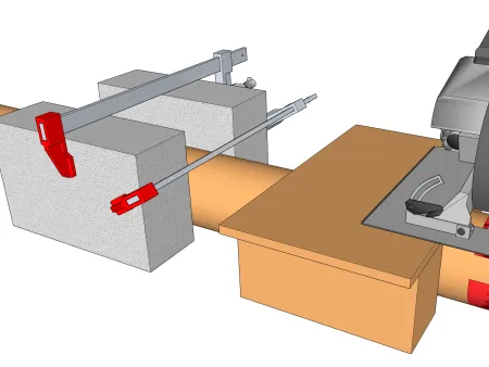 Herstellung einer Einhälsung an einem runden Pfosten