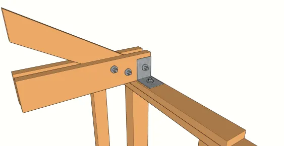 Stütze auf einer leichtgerahmten Holzrahmenwand