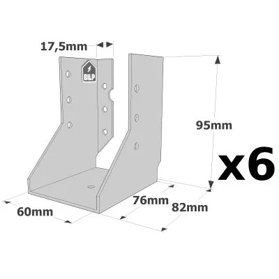 Balkenschuhe mit innenliegenden Schenkeln, SAI CLASSIC-Serie (Dicke 2 mm) - Réf. SAI250/60/2_6