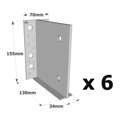 Verdeckter T-Balkenträger für HOLZ - Réf. ETNM155/130/2_6
