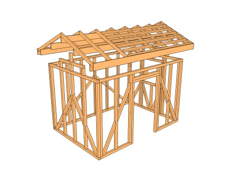 Anatomie des Rahmens einer Holzkonstruktion
