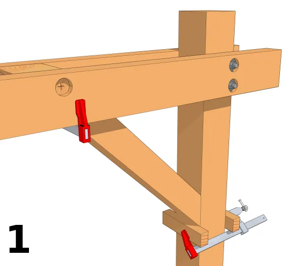 Positionierung des Aussteifungsarms