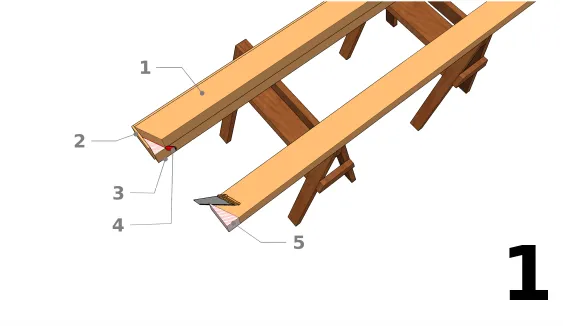 Vorbereitung aller Elemente des Dachstuhls