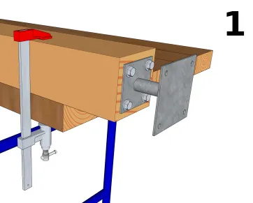 Befestigen Sie den Pfostenträger an den Pfosten