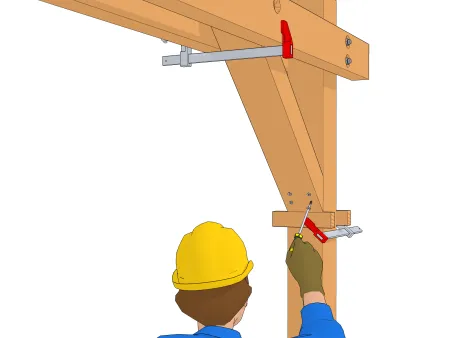 Die Verlegung der Aussteifungsarme