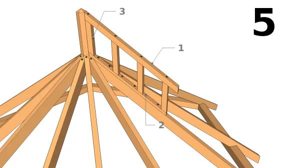 Befestigen Sie die Stufensparrenmodule an den Sparren