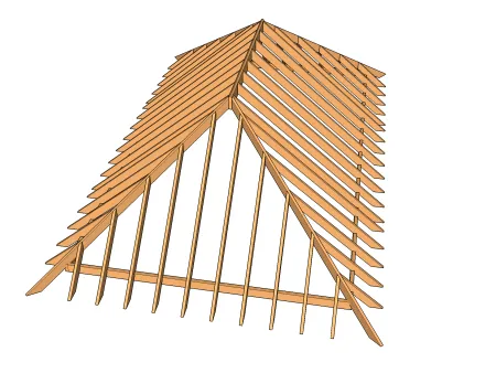 Anatomie eines Gratdachstuhls