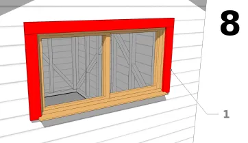 Einbau der Fensterverkleidung