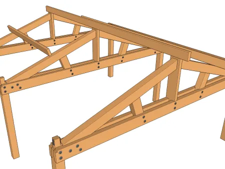 Die Montage eines verzangten Querbalkens