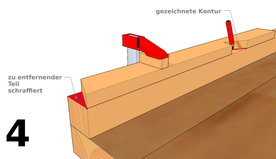 Übertragen von Spuren auf den Sparren