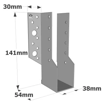 Balkenschuhe mit außenliegenden Schenkeln, SBE ECONOMIC-Serie (Dicke 1,5 mm, Tiefe 55 mm) - Réf. SBE38/141