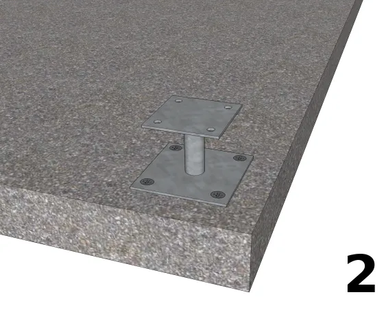 Befestigen Sie den Pfostenträger am Fundament