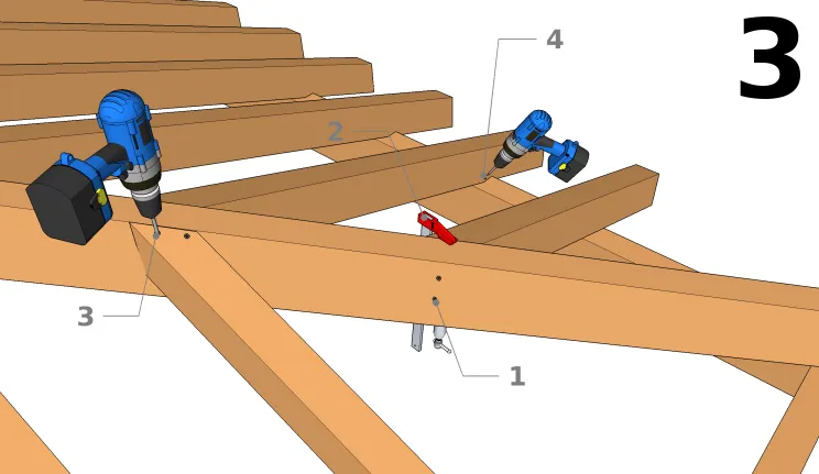 Die Stichsparren befestigen