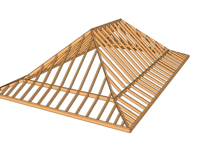 Anatomie eines Dachstuhls des kombinierten Dachs