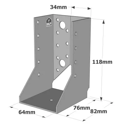 Balkenschuhe mit innenliegenden Schenkeln, SAI CLASSIC-Serie (Dicke 2 mm) - Réf. SAI300/64/2