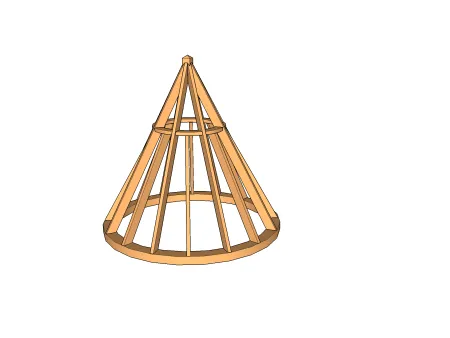 Anatomie eines Dachstuhls des Kegelturmdachs